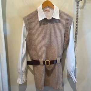 Derhy 2 pc pascalibr sweater/shirt set-cream